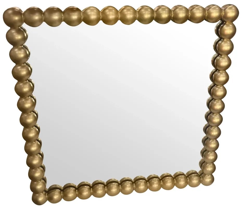Oglindă decorativa de perete, forma patrata, Auriu
