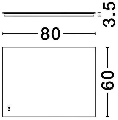 Oglinda baie cu iluminat LED IP44 Alda, 60x80cm