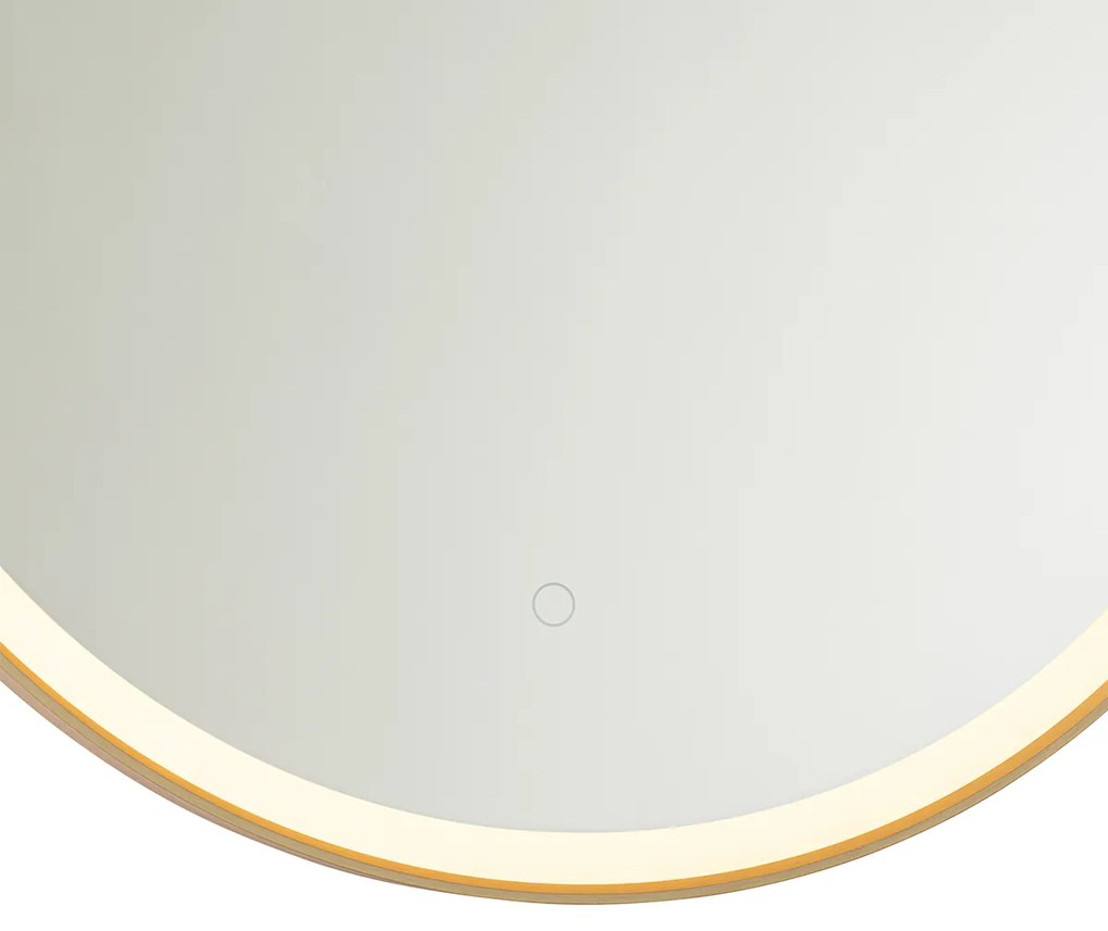 Oglinză de baie aurie 70 cm cu LED inclus cu dimmer tactil - Miral