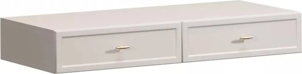 Consolă suspendată cu sertare Lorini 100 cm - cașmir / mânere aurii T-bar