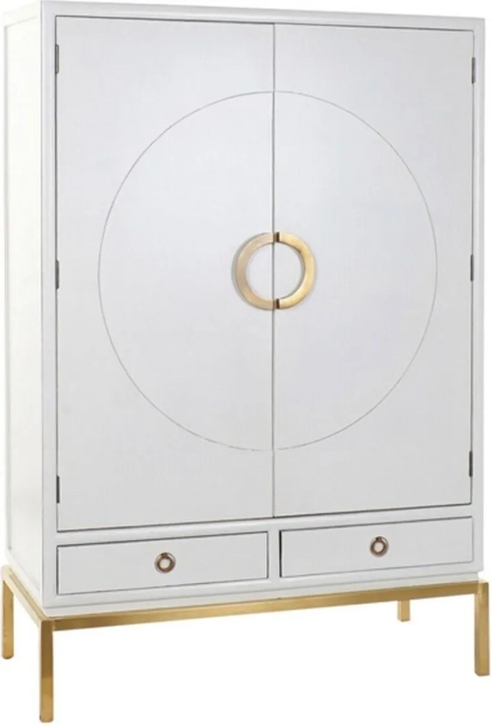 Dulap DKD Home Decor Alb Auriu* Metal Plop 120 x 50 x 175 cm