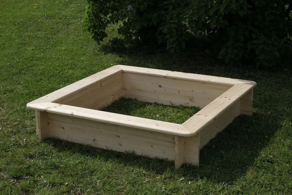 T-WOOD Groapă de nisip pătrată 120x120x26 cm