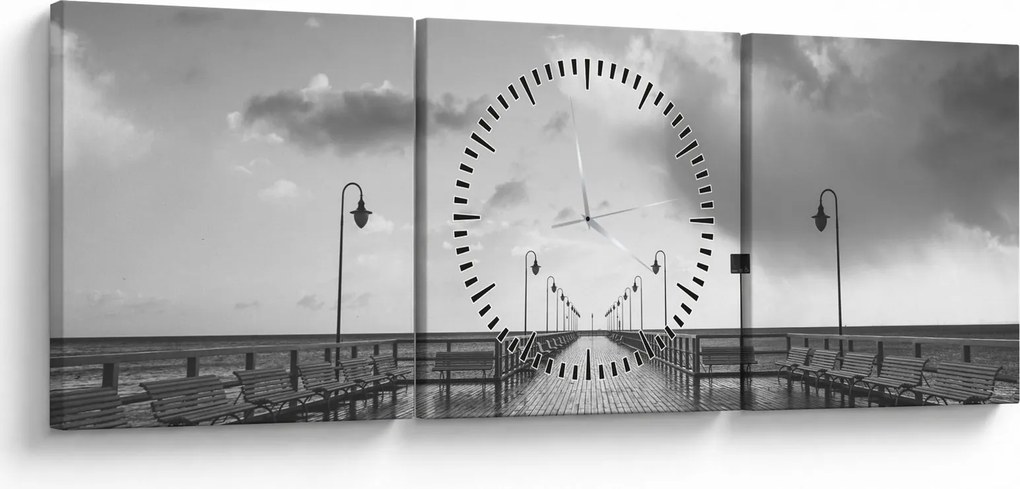 Tablou - Promenada la mal (cu ceas) (90x30 cm)
