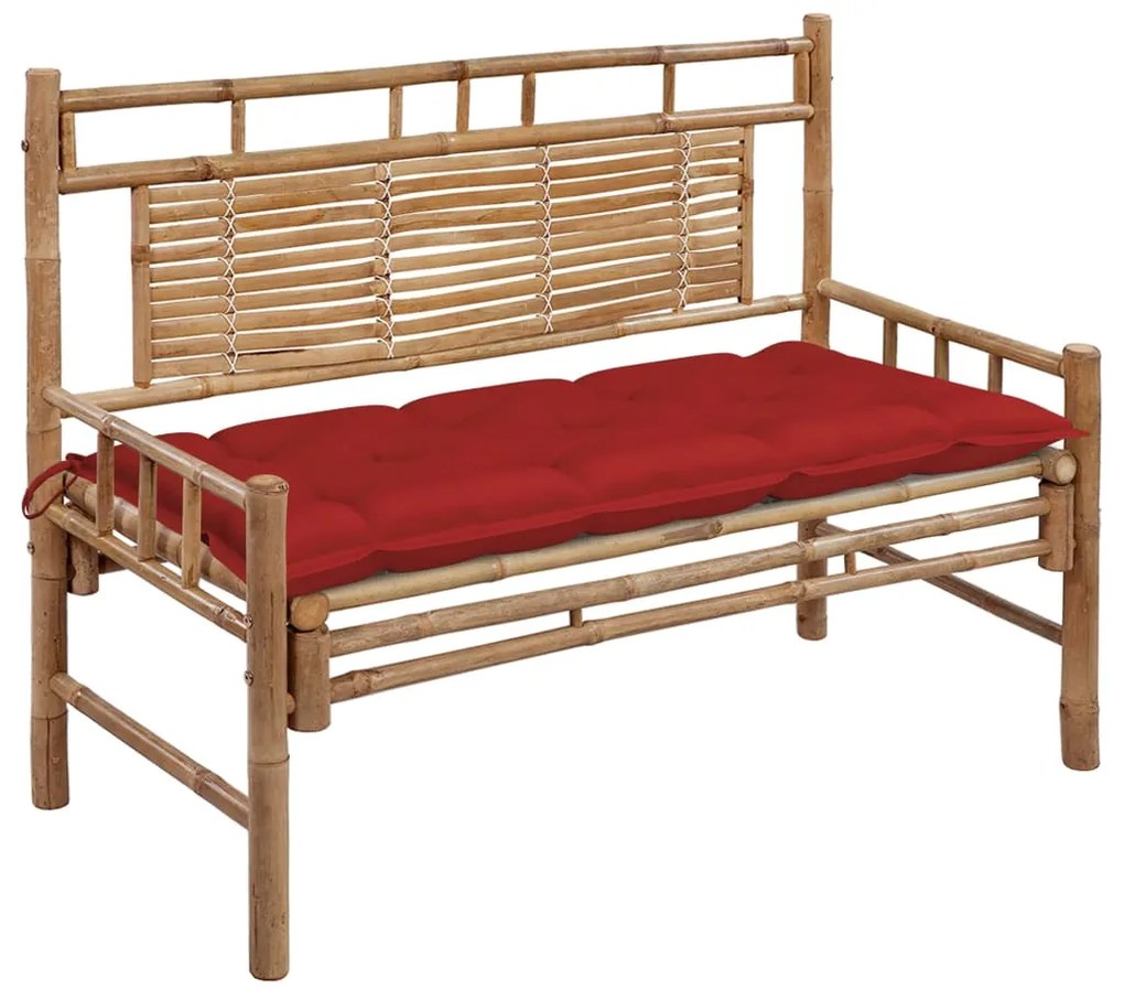 vidaXL Bancă de grădină cu pernă, 120 cm, bambus