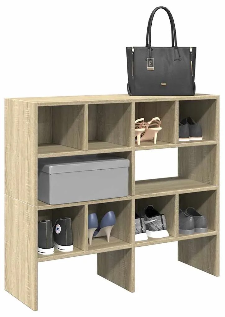 vidaXL Rafturi pantofi 2 buc Stejar Sonoma stivuibile 89,5x30x40 cm