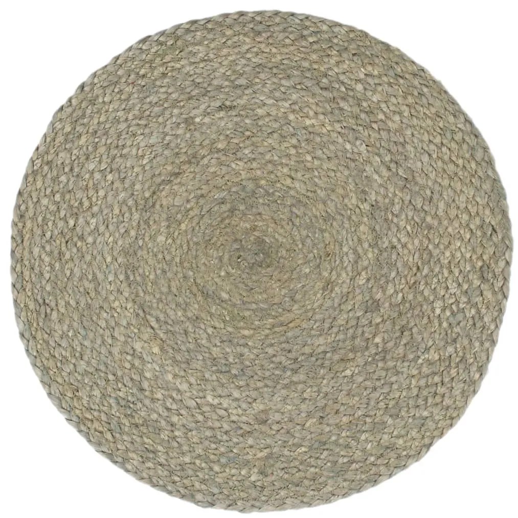 133839 vidaXL Naproane, 6 buc., gri, 38 cm, rotund, iută