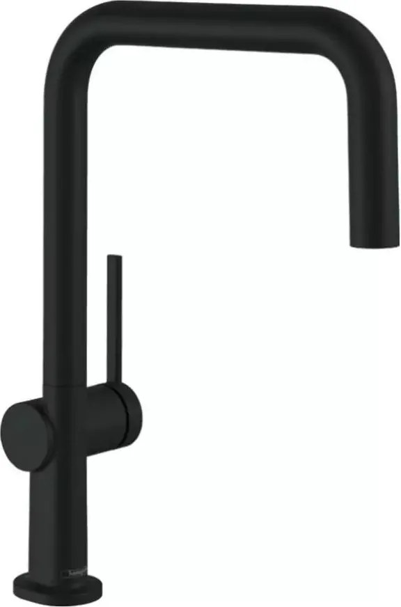 Baterie bucatarie monocomanda negru mat Hansgrohe Talis M54 U 220 Eco cu 1 jet