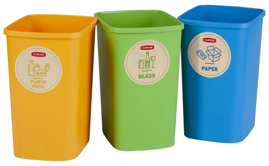 Coșuri de gunoi 3 buc. de reciclat din plastic 9 l Eco – Curver