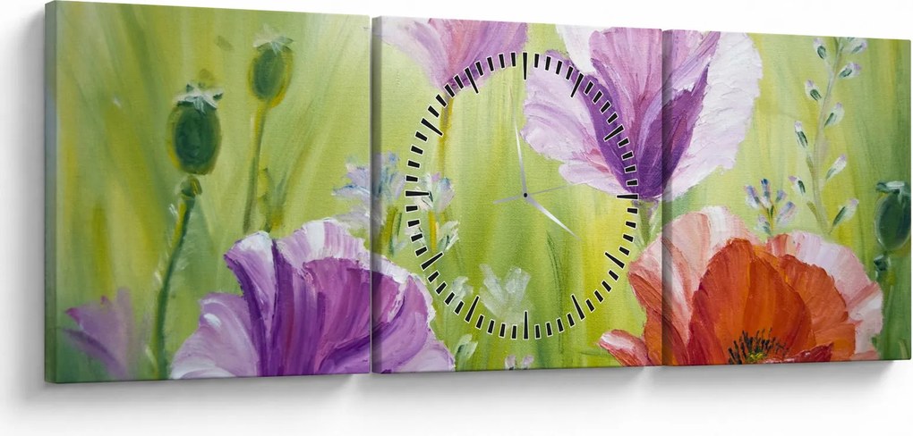 Tablou - Maci (cu ceas) (90x30 cm)