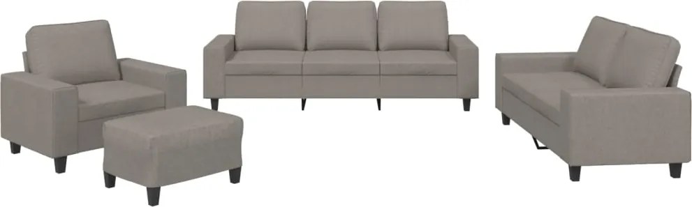 vidaXL Set de canapele, 4 piese, gri taupe, textil