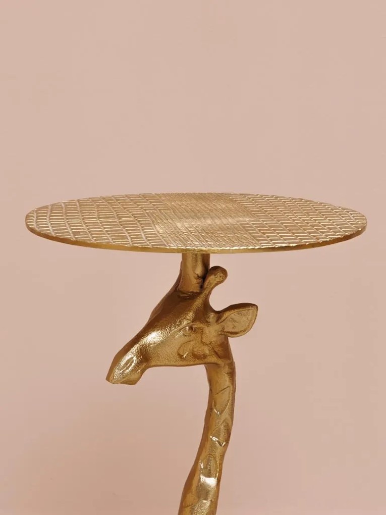 Masuta laterala, din metal si aluminiu, gold Giraffe