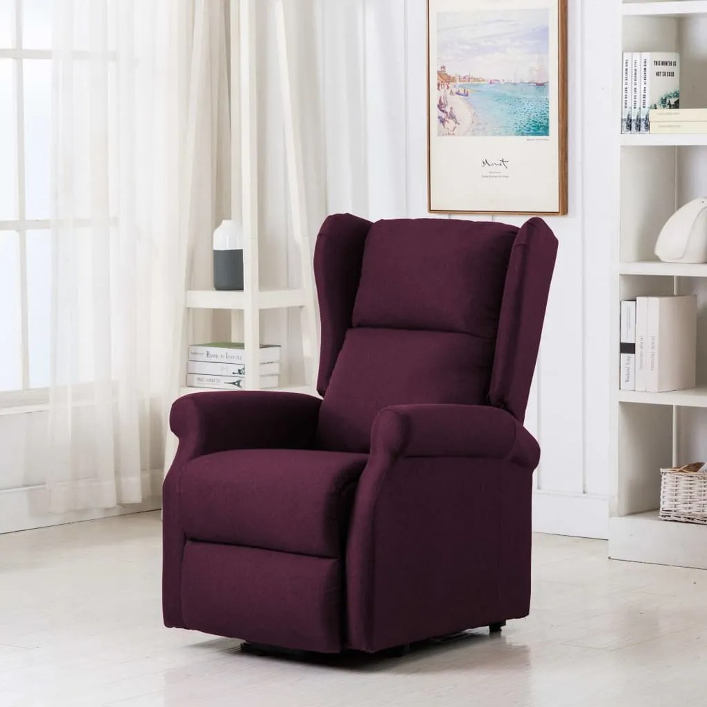 289737 vidaXL Fotoliu cu ridicare pe verticală, violet, material textil