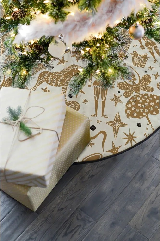 Covor din bumbac pentru bradul de Crăciun Butter Kings Goldan Nut Cracker, ø 130 cm