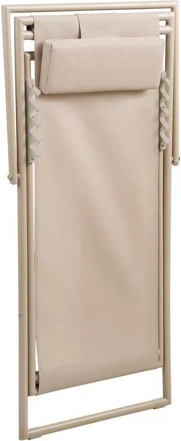 Șezlong de grădină bej din metal Curtis – House Nordic