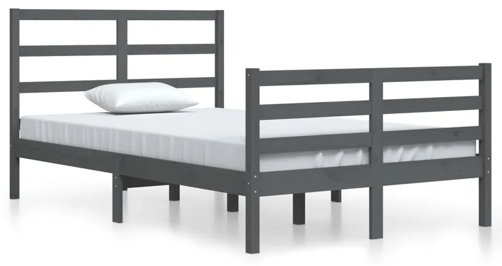 3105003 vidaXL Cadru de pat, gri, 120x200 cm, lemn masiv de pin