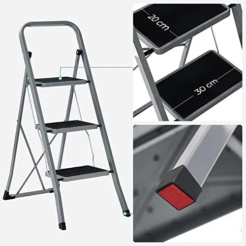Scara, Songmics, Gri-Negru, 110x45x4.5 cm