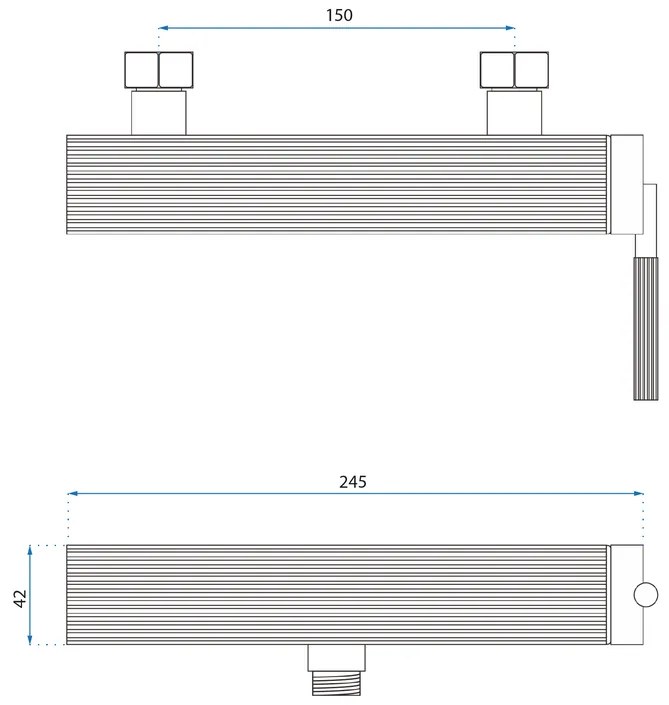 Baterie de dus REA Argon cupru periat