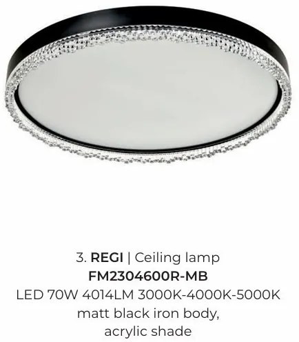 Plafoniera, Lustra aplicata LED moderna REGI 60cm