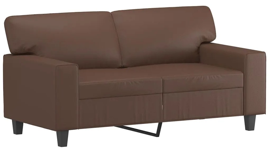 349007 vidaXL Canapea cu 2 locuri, maro, 120 cm, piele ecologică