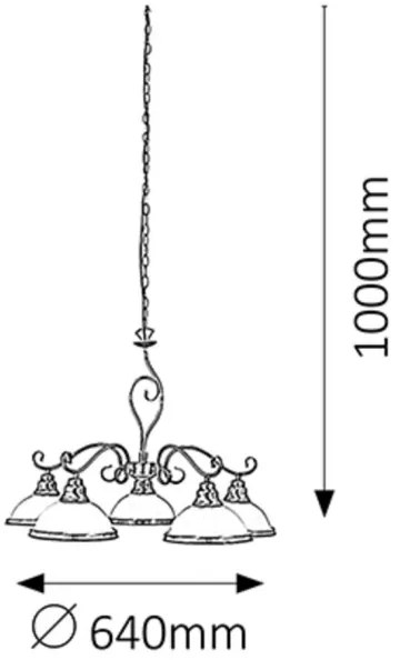 Rabalux 2755 - Lustra ELISETT 5xE27/60W/230V