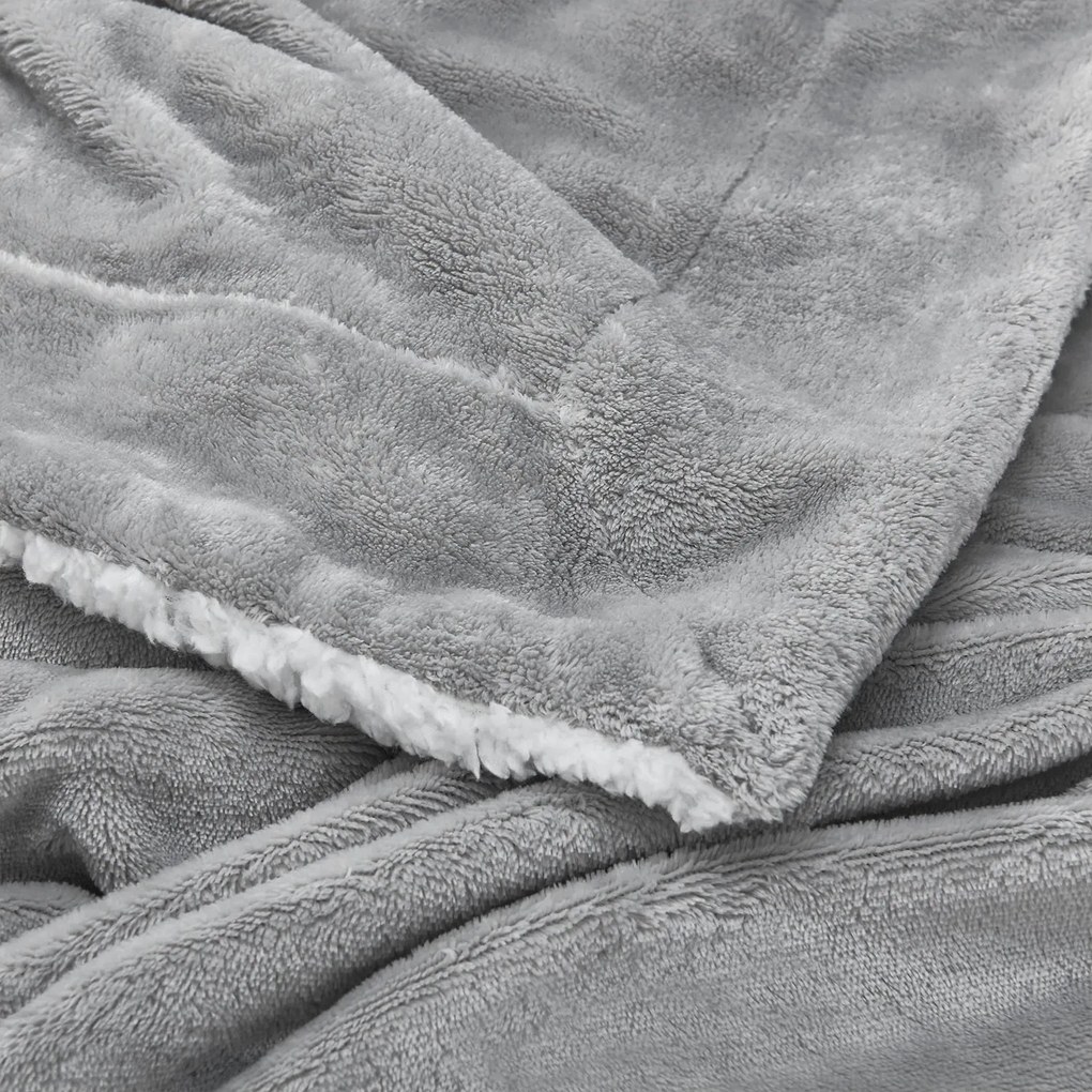 Pătură imitație lână 150x200 cm, culoare gri deschis