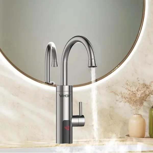 Instant de apă caldă cu afișaj LED 3000W/230V IPX4 crom mat