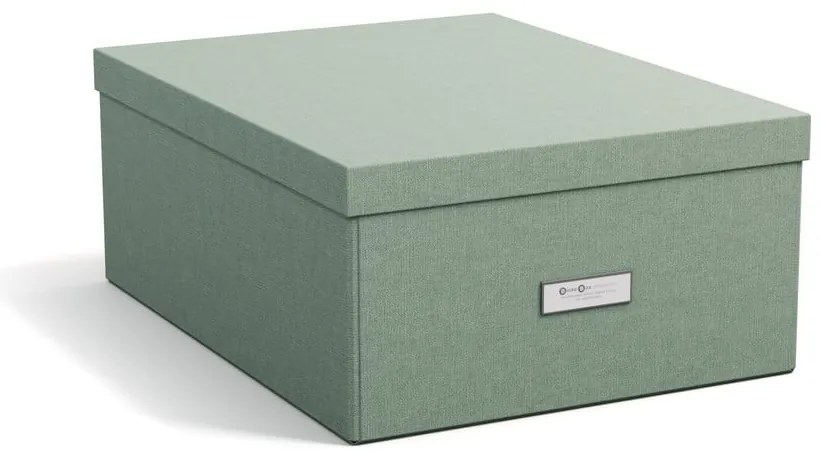 Cutie de depozitare albastru-verde din carton cu capac 34,5x45x18,5 cm Katrin Canvas Paper Laminate – Bigso