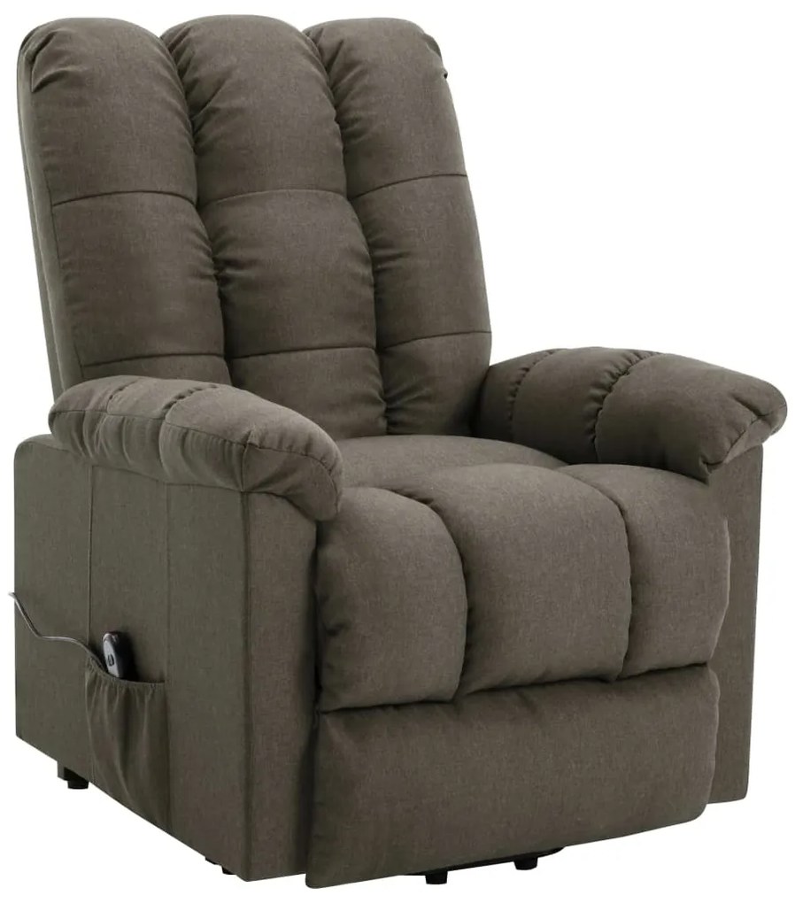 321388 vidaXL Fotoliu rabatabil ridicare verticală gri taupe material textil