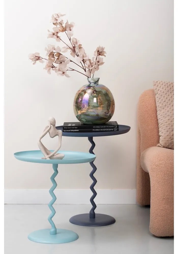 Măsuță auxiliară rotundă din metal ø 40 cm Zig Zag – Leitmotiv