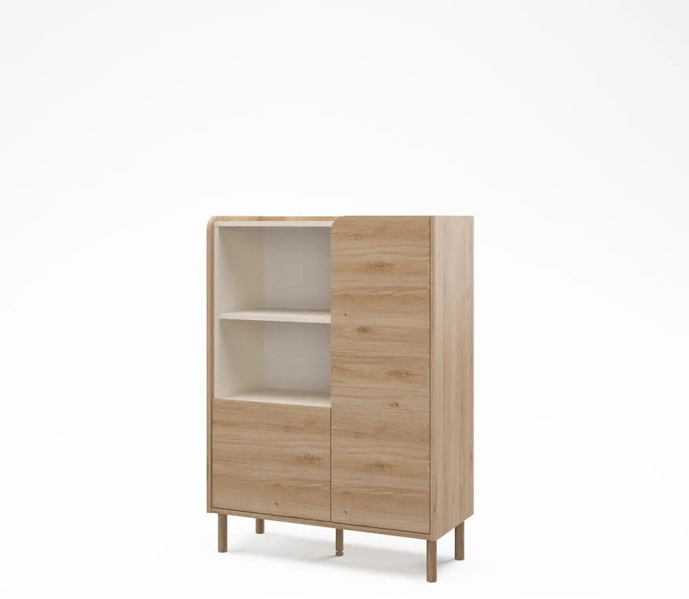 Dulap în culoare naturală cu aspect de lemn de stejar 90x125x40 cm Monza – Marckeric