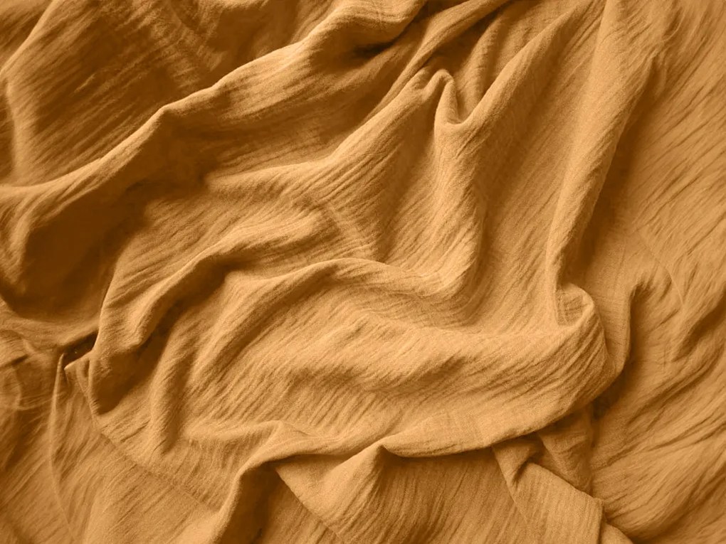 Lenjerie de pat din muselin MOSSARI mustar Dimensiunile lenjeriei: 70 x 90 cm | 140 x 220 cm