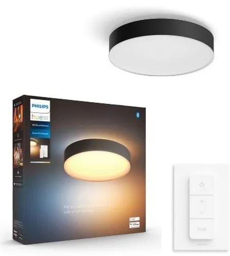 Philips Hue ENRAVE M LED 19,2W 230V plafonieră neagră cu dimmer + DO