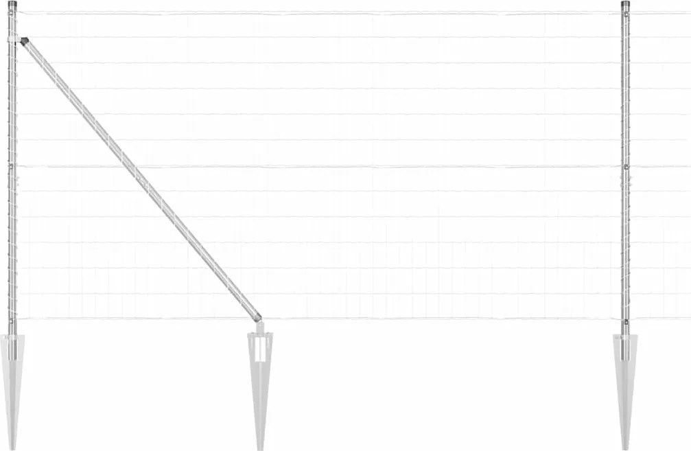 vidaXL Gard cu Stâlp Argintiu 1,2 x 10 m Oțel