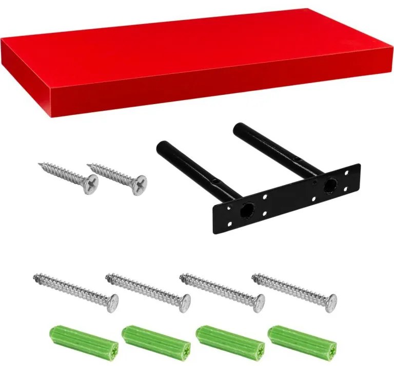 Raft de perete Stilista Volato , 70 cm, roșu