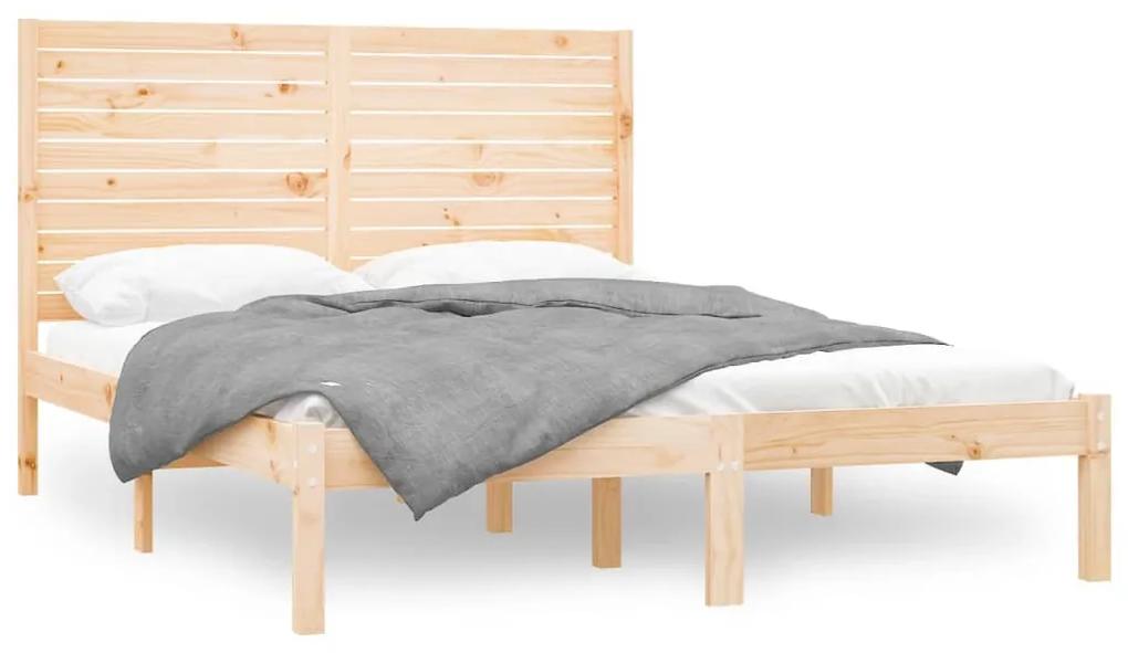 Cadru de pat, 160x200 cm, lemn masiv Maro, 160 x 200 cm