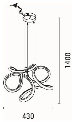 Lustră LED pe cablu LED/38W/230V 3000K