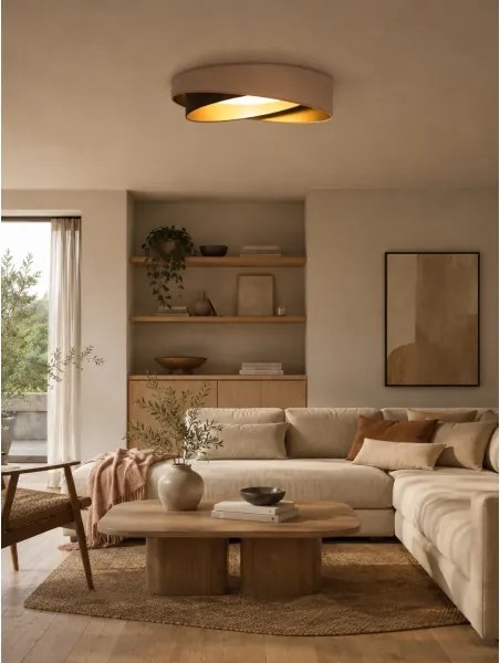 BRILAGI-LED Plafonieră VELVET TWIST LED/24W/230V 4000K Ø 55 cm bej/maro/auriu