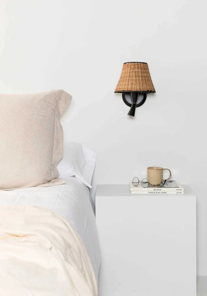 Aplica de perete cu reader design natural din ratan SUMBA