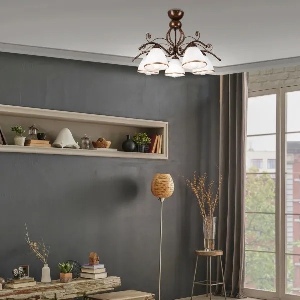 Lustră aplicată RETRO 5xE27/60W/230V patină bronz