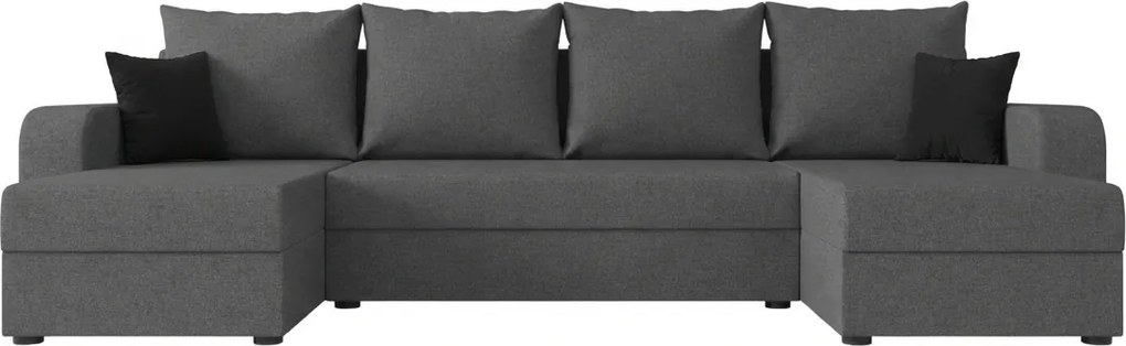 Coltar extensibil in forma de U VALERIO, gri inchis, 305x140 cm