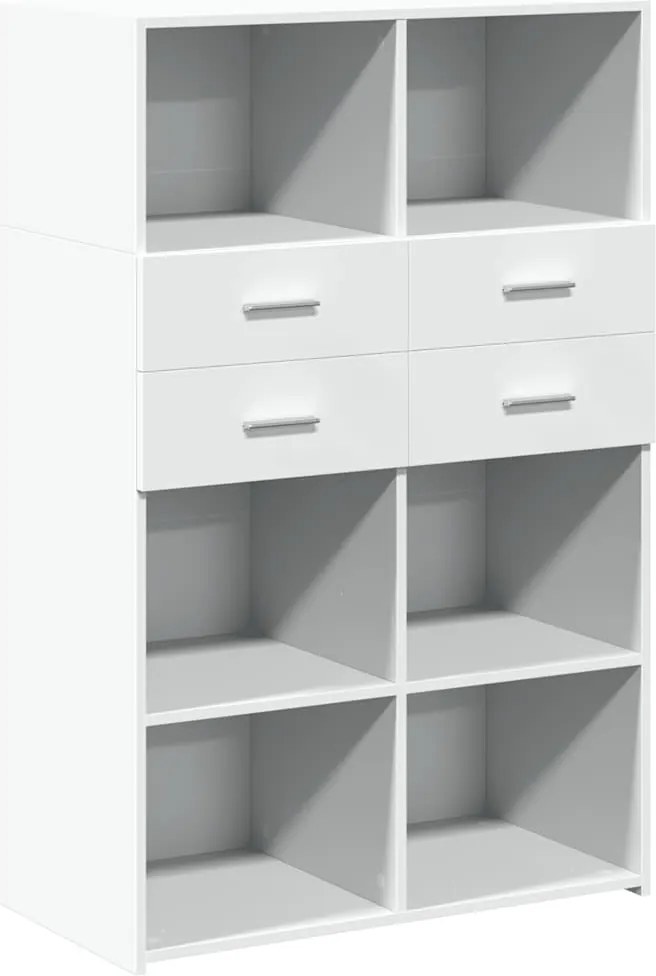 vidaXL Dulap înalt, alb, 80x42,5x124 cm, lemn prelucrat