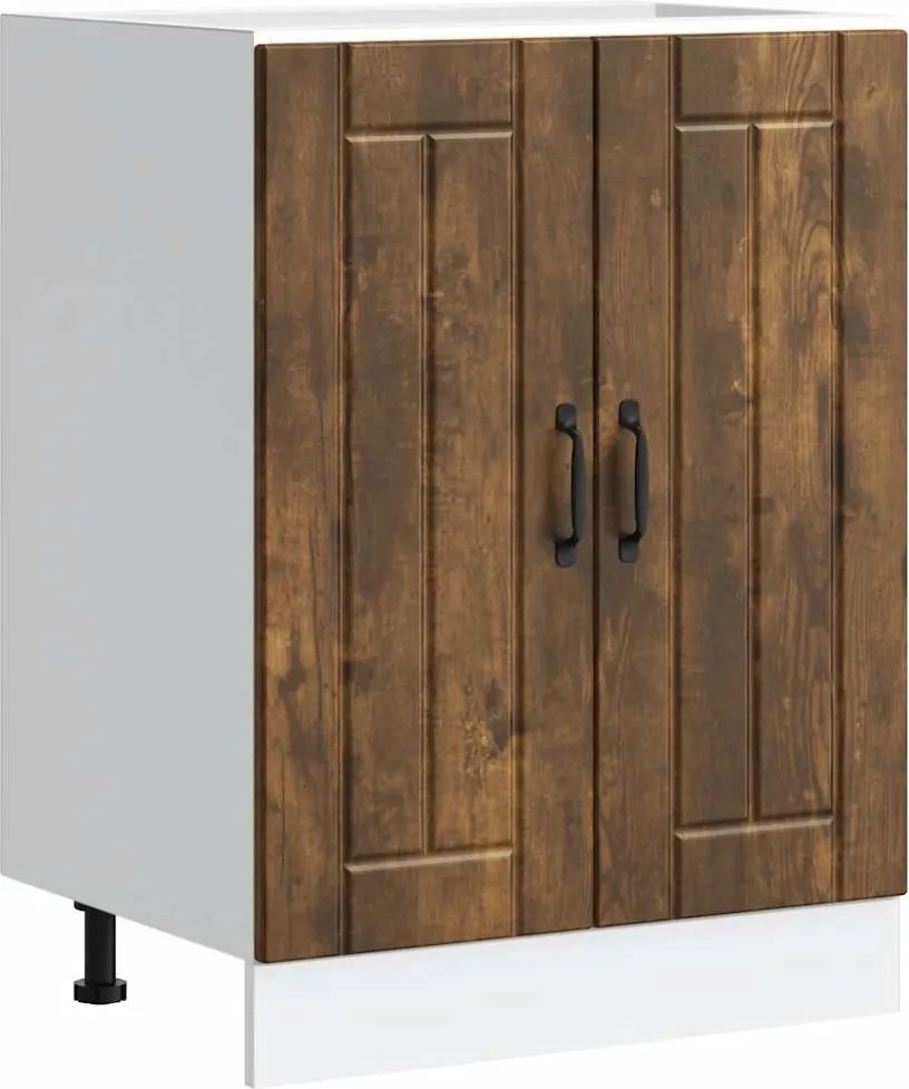 vidaXL Dulap de bază pentru chiuvetă „Lucca” Lemn stejar afumat