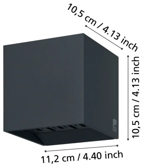 Aplică LED de exterior CALPINO 2xLED/3,3W/230V IP54 Eglo 900445