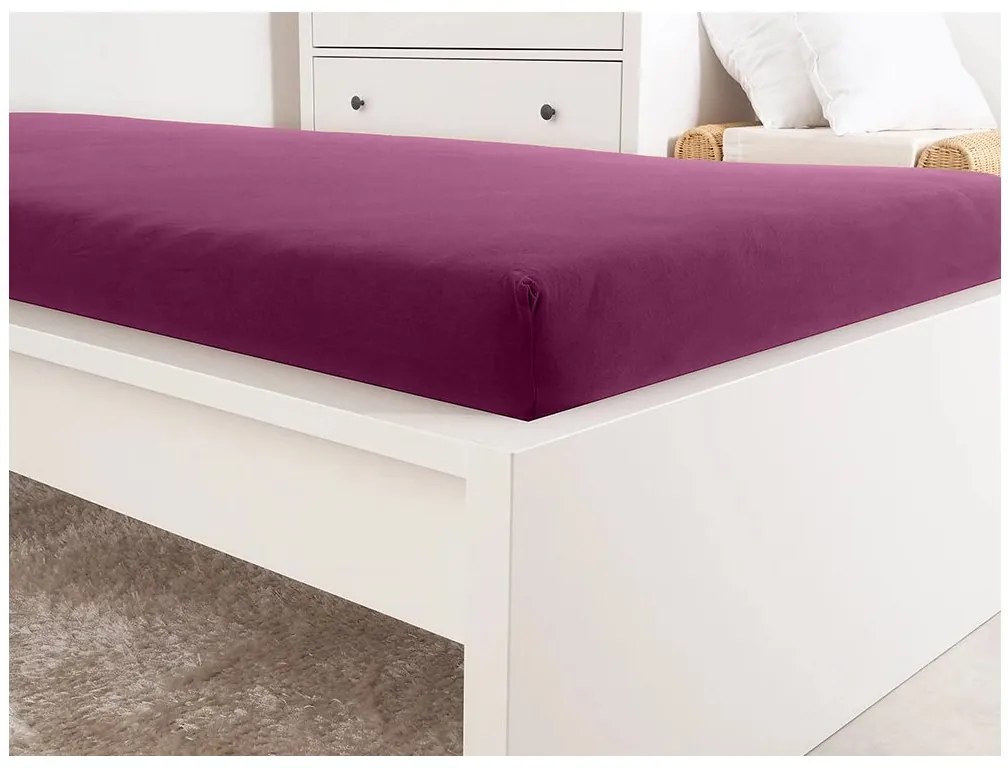 Cearsaf din jersey pentru patut EXCLUSIVE 60x120 cm visiniu