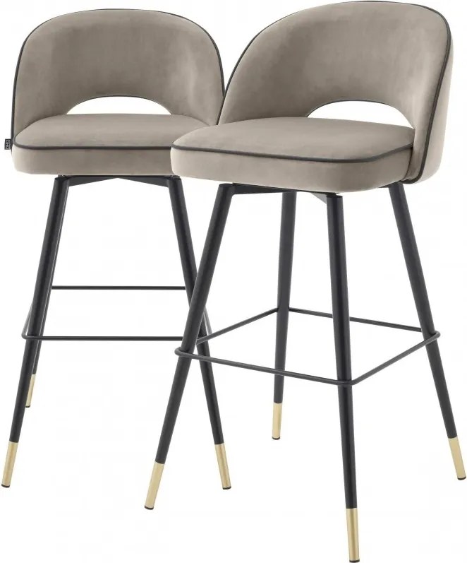Set de 2 scaune de bar design modern Cliff, greige 113711 HZ