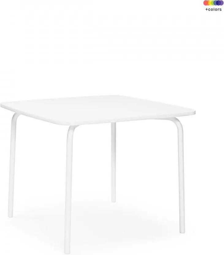 Masa dining alba din placi laminate si otel 90x90 cm My Table Normann Copenhagen