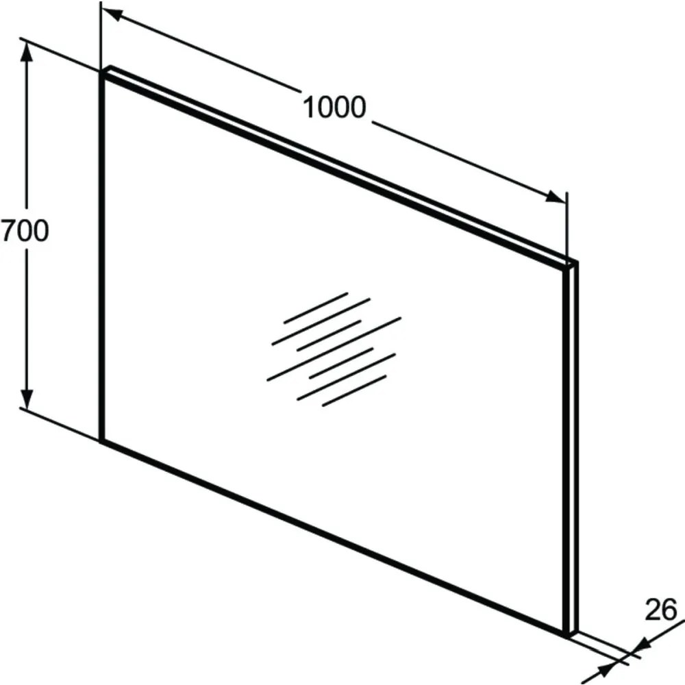 Oglinda dreptunghiulara 100 cm Ideal Standard S MirrorLight 1000x700 mm