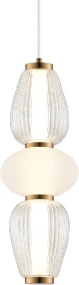 Lustru LED suspendat pe cablu SHINY LED/17W/230V alb/auriu