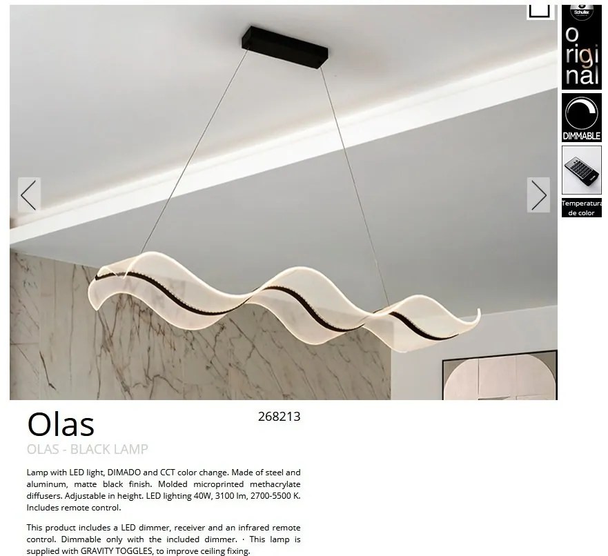 Lustra LED suspendata cu telecomanda Olas