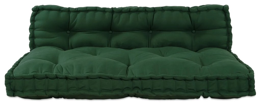 vidaXL Perna pentru canapea pe palet 2 pcs Verde țesătură